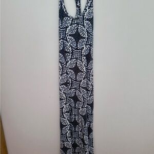 Lucky Lotus Navy and White Maxi Dress